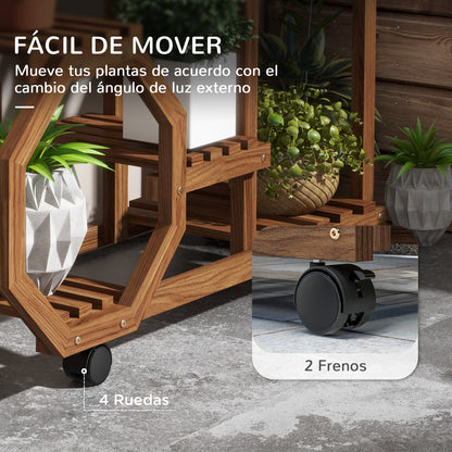 Outsunny Estantería Para Plantas De 5 Niveles 86x30x102 Cm Carbonizado_4
