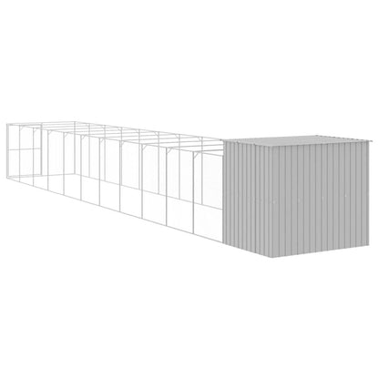Vidaxl Caseta Perro Corral Acero Galvanizado Gris Claro 214x1273x181cm_4