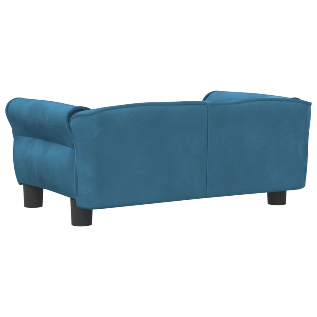 Cama Para Perros De Terciopelo Azul 70x45x30 Cm / Vetonek_5