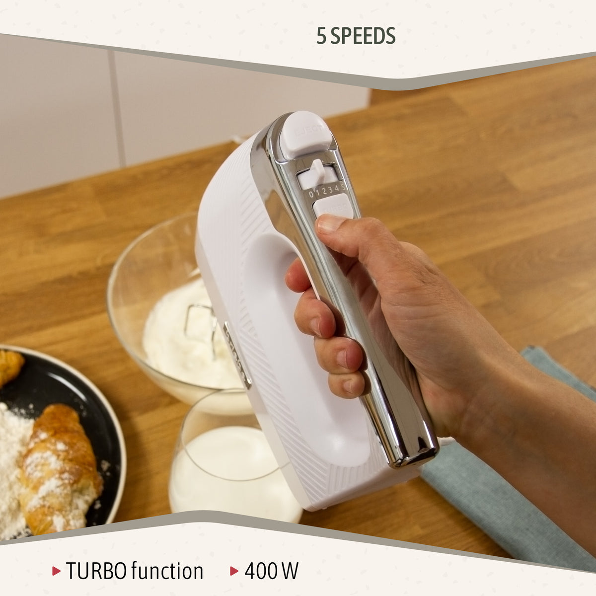 Briebe Elegance Set Batidora De Mano + Batidora De Varillas Eléctrica 400w_4