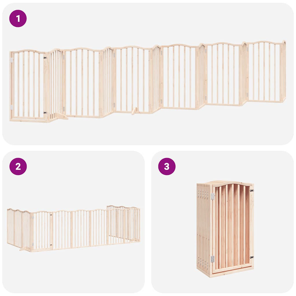 Vidaxl Puerta Para Perros Plegable 12 Paneles Madera De Álamo 600 Cm_4