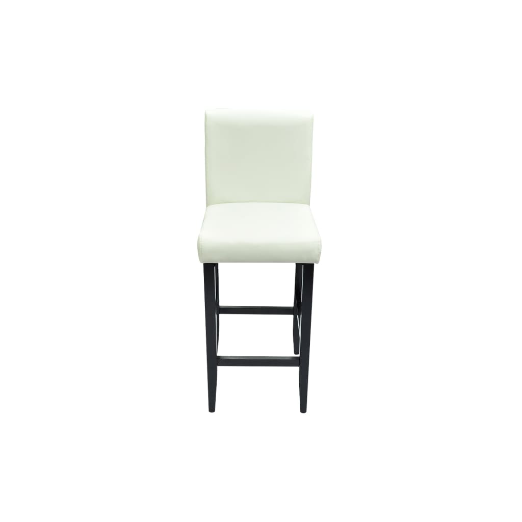 Taburetes De Cocina 4 Unidades Cuero Artificial Blanco_1