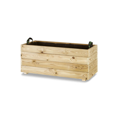 Jardinera Rectangular De Madera Tratada 90x40x40 Cm Ghio Hortalia_0