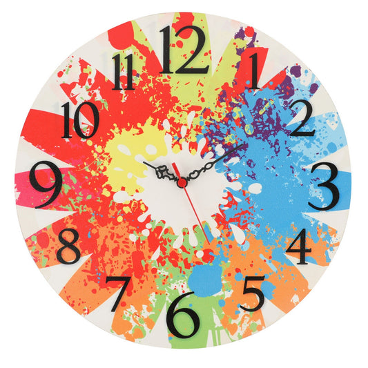 Reloj Decorativo Multicolor Mdf De Pared_0