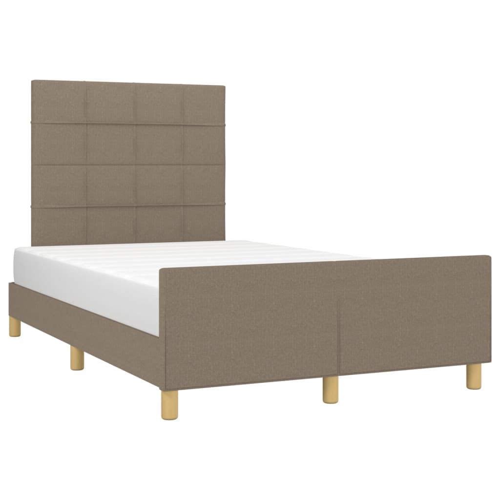 Estructura De Cama Con Cabecero De Tela Gris Taupe 120x200 Cm / Vetonek_3