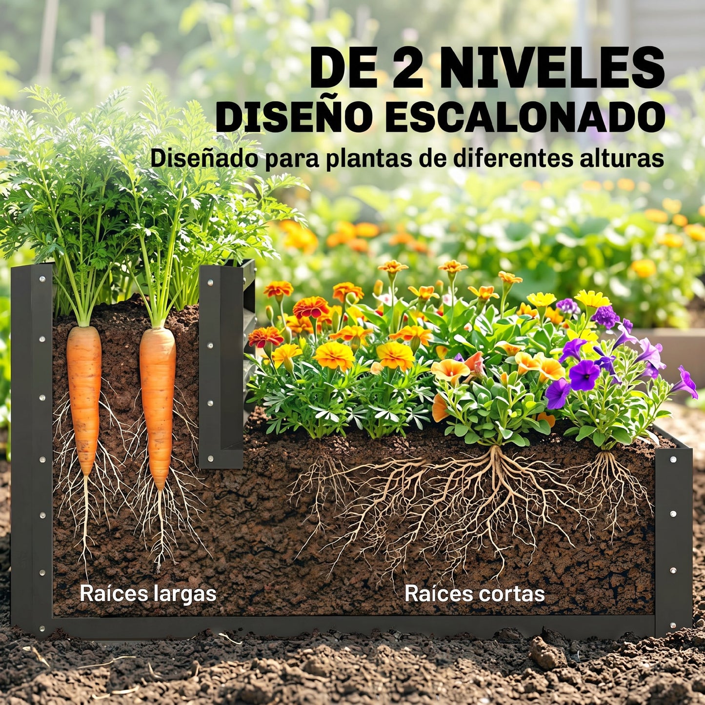 Outsunny Huerto Urbano De 2 Niveles De Acero Galvanizado_3