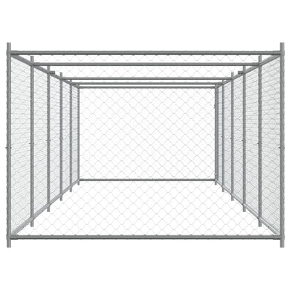 Jaula De Perros Con Puerta Acero Galvanizado Gris 10x2x1,5 M_4
