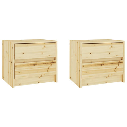 Mesitas De Noche 2 Uds Madera Maciza De Abeto 40x30,5x35,5 Cm_0