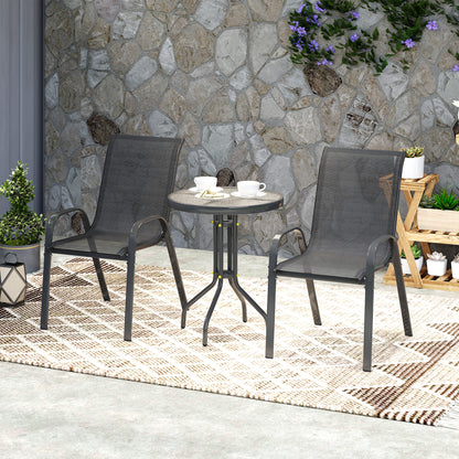 Outsunny Conjunto De Mesa Y Sillas De Terraza Exterior De 3 Piezas_4
