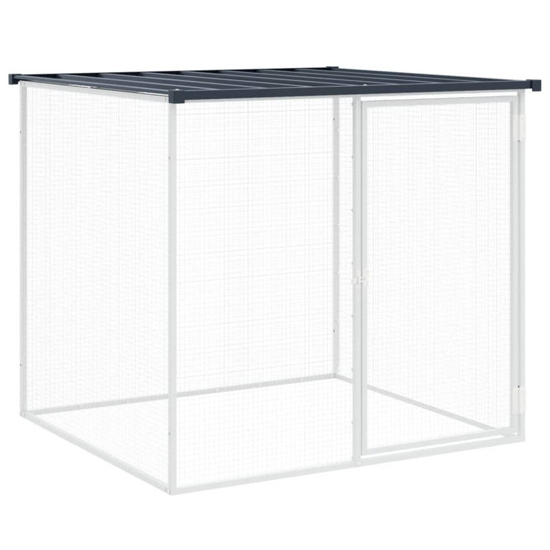 Vidaxl Gallinero Con Techo Acero Galvanizado Antracita 203x98x90 Cm_5