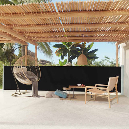 Vidaxl Toldo Lateral Retráctil De Jardín Negro 117x600 Cm_1