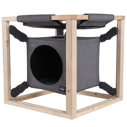 Quapas! Cama Para Gatos Con Hamaca Catcube Gris M 54x54x54 Cm_0
