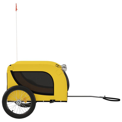 Vidaxl Remolque Bicicleta Mascotas Hierro Tela Oxford Amarillo Negro_4