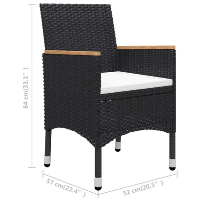 Vidaxl Juego De Comedor Para Jardín 3 Piezas Negro_2