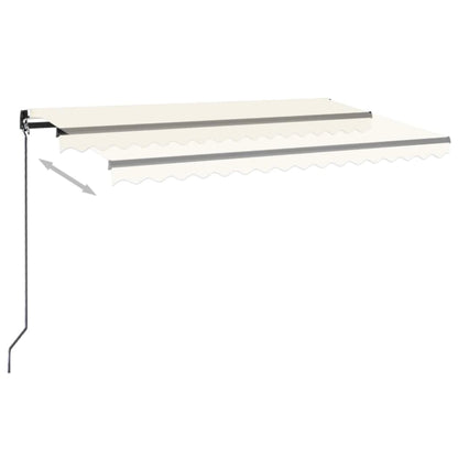 Toldo Manual Retráctil Con Led Crema 450x350 Cm_2