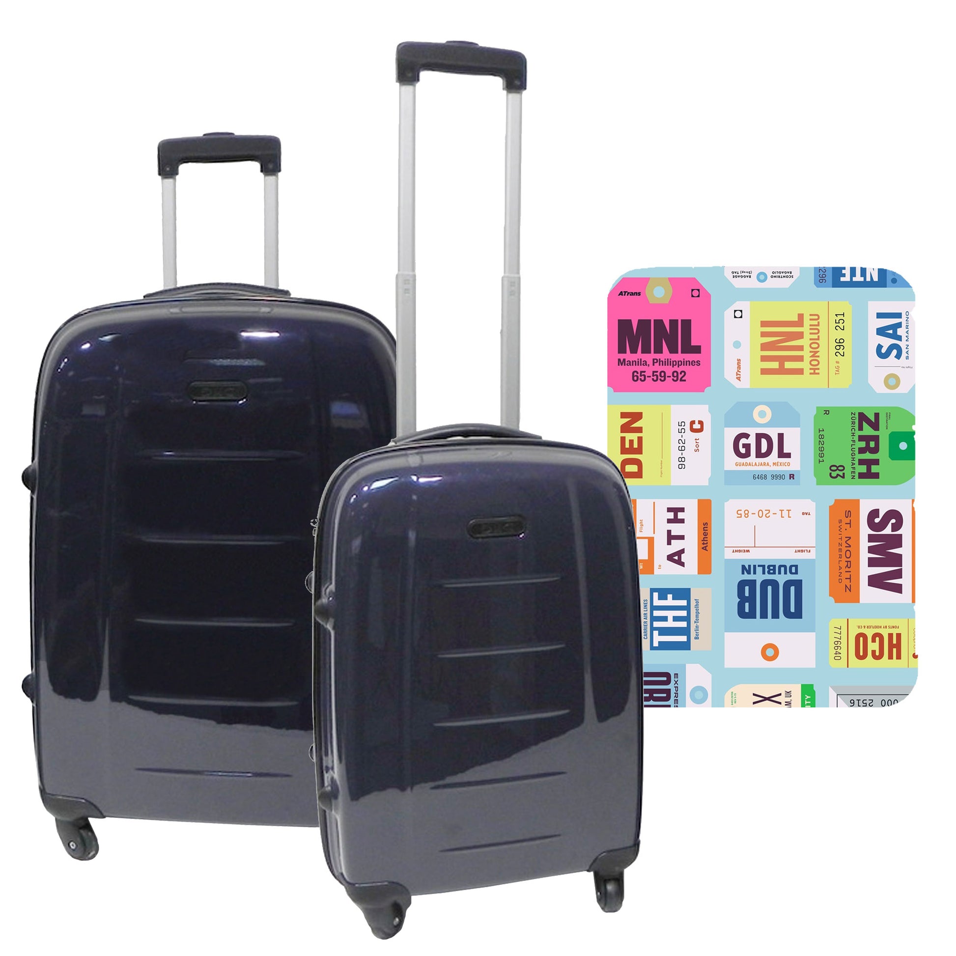 Set De 2 Maletas Trolleys Con Funda Protectora'city Plates'