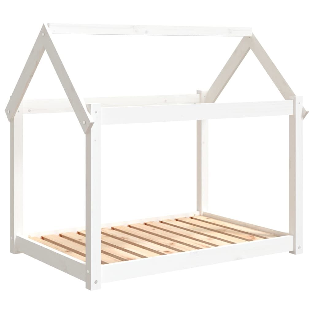 Vidaxl Cama Para Perros Madera Maciza De Pino Blanco 101x70x90 Cm_0