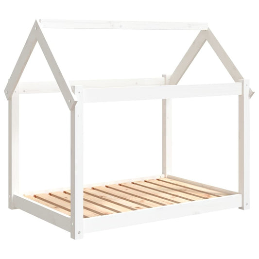 Vidaxl Cama Para Perros Madera Maciza De Pino Blanco 101x70x90 Cm_0