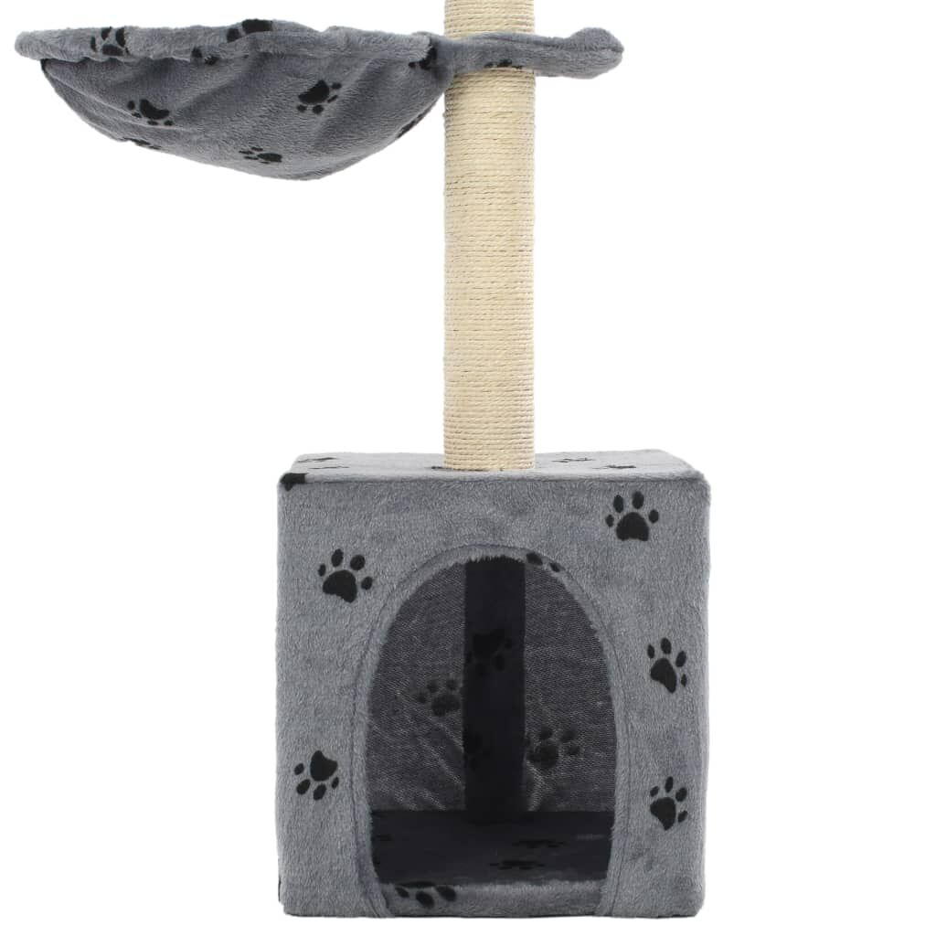 Vidaxl Rascador Para Gatos Con Poste De Sisal 105 Cm Huellas Gris_4