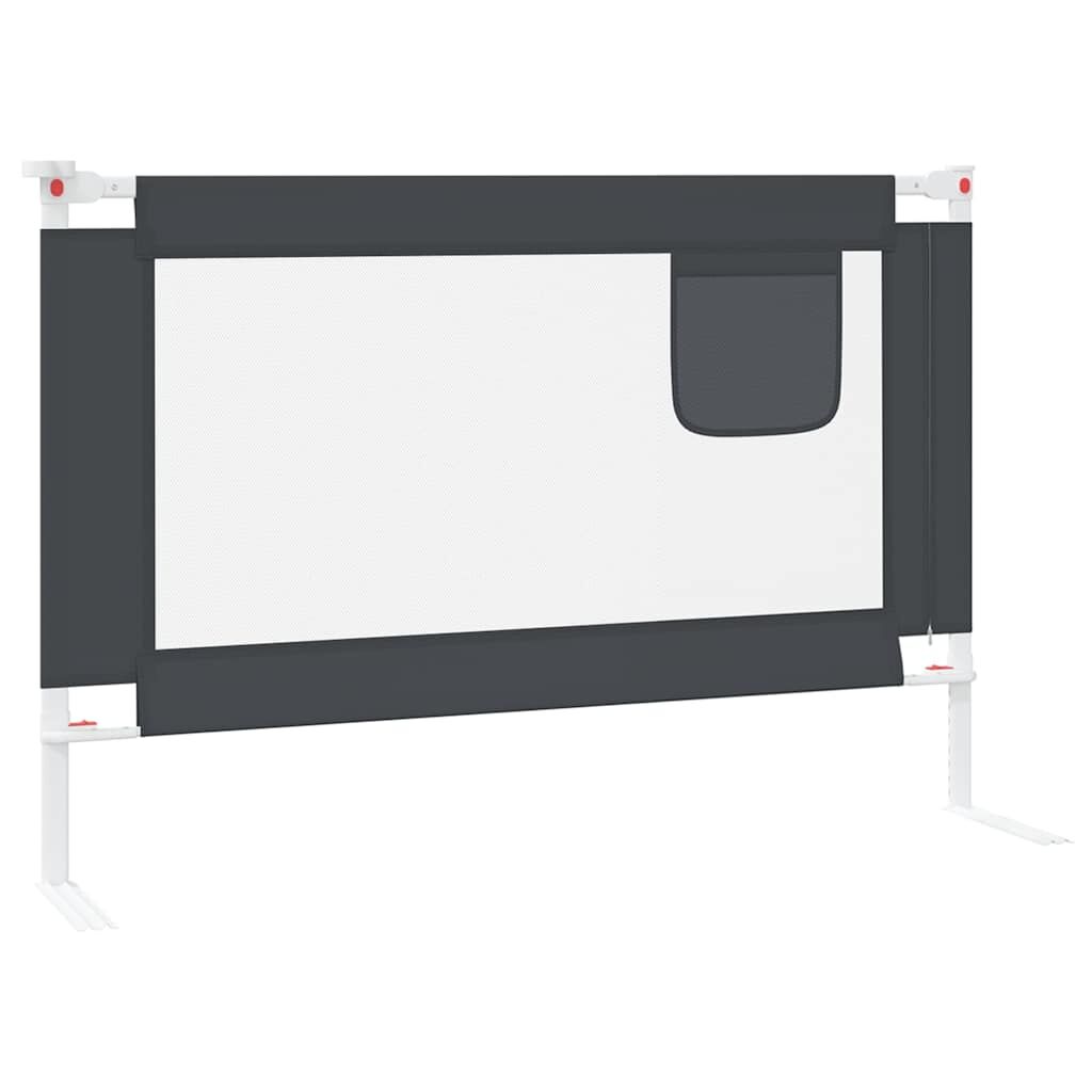 Vidaxl Barandilla De Seguridad Cama De Niño Gris Oscuro Tela 100x25 Cm_4