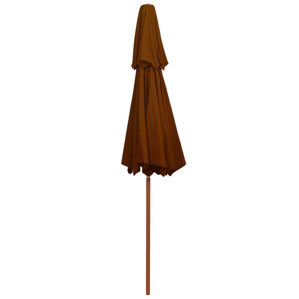 Vidaxl Sombrilla De Dos Niveles Palo De Madera Terracota 270 Cm_3