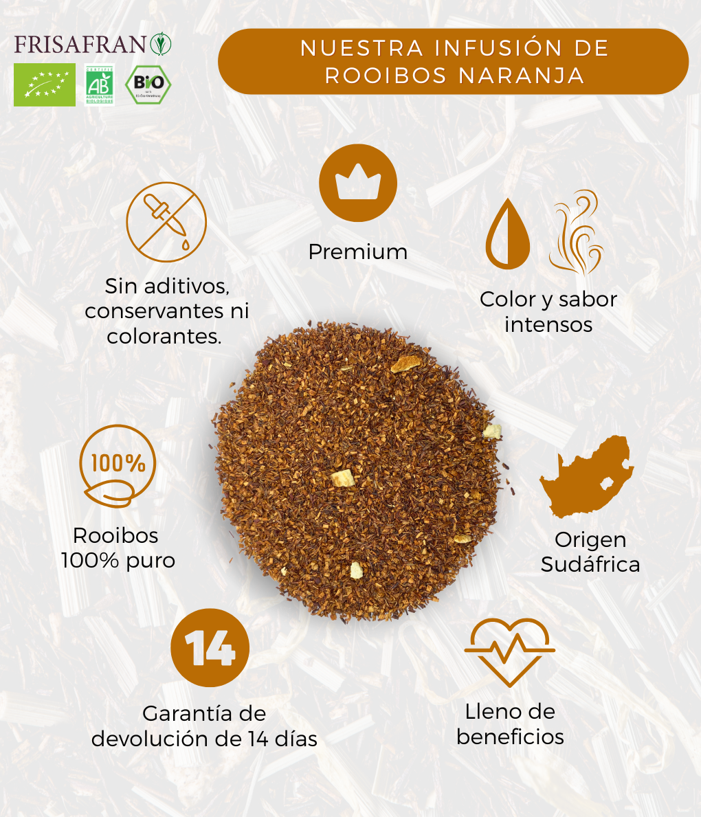 Infusión De Rooibos Naranja Ecológica En Granel | Calidad | Frisafran 100 G_3