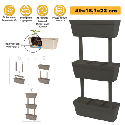 Macetero Vertical De Plástico 3 Niveles_2