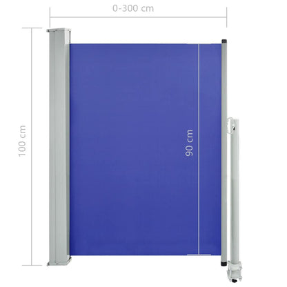 Vidaxl Toldo Lateral Retráctil De Jardín Azul 100x300 Cm_2