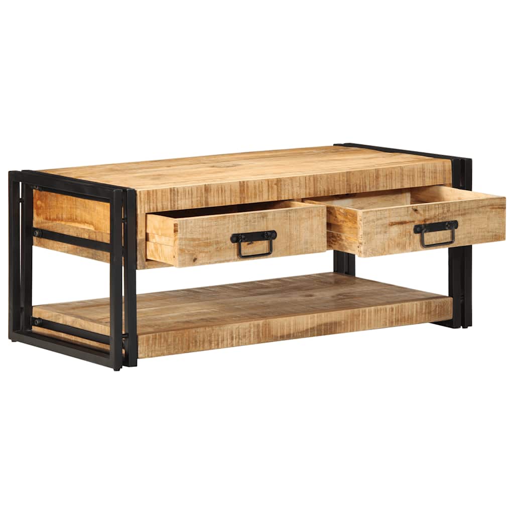 Mesa De Centro 90x50x38 Cm De Madera Maciza De Mango_0