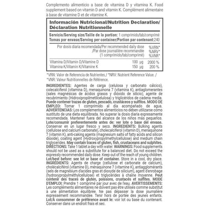 Vitamina D3 + K2 (100μg/150μg) - 240 Comprimidos - Salud Cardiovascular - Masmusculo_5