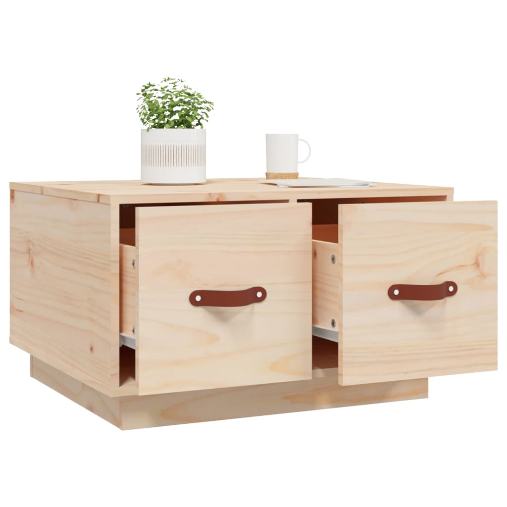 Mesa De Centro De Madera Maciza De Pino 60x53x35 Cm_3