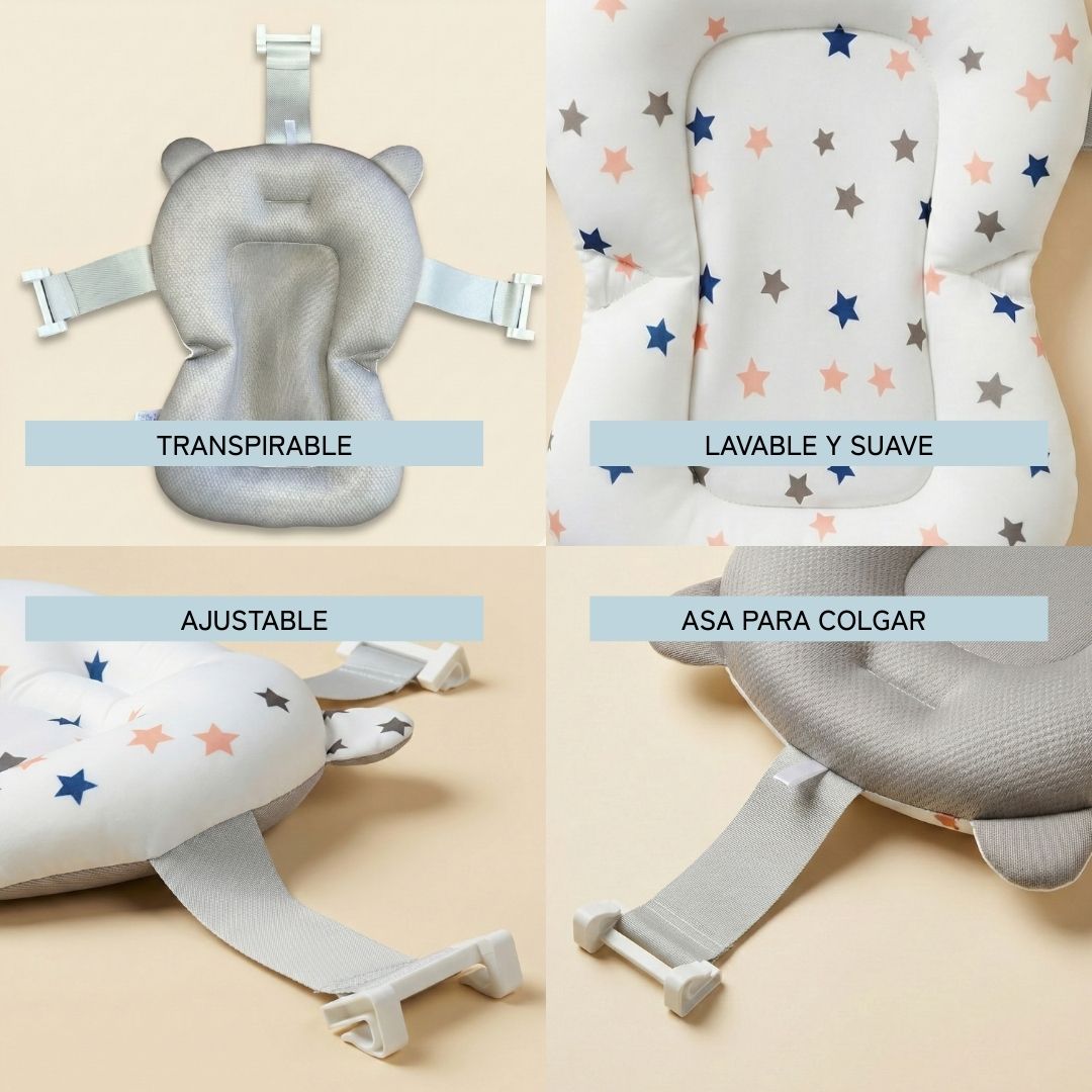 Bathby Cojín De Baño Antideslizante Con Estampado De Estrellas Para Bebés, Cómodo Y Seguro_3
