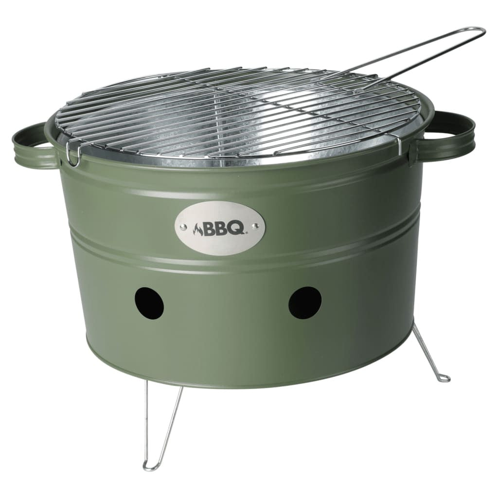 Progarden Barbacoa De Cubo Con 2 Asas Verde Oliva Mate 34,5 Cm_0