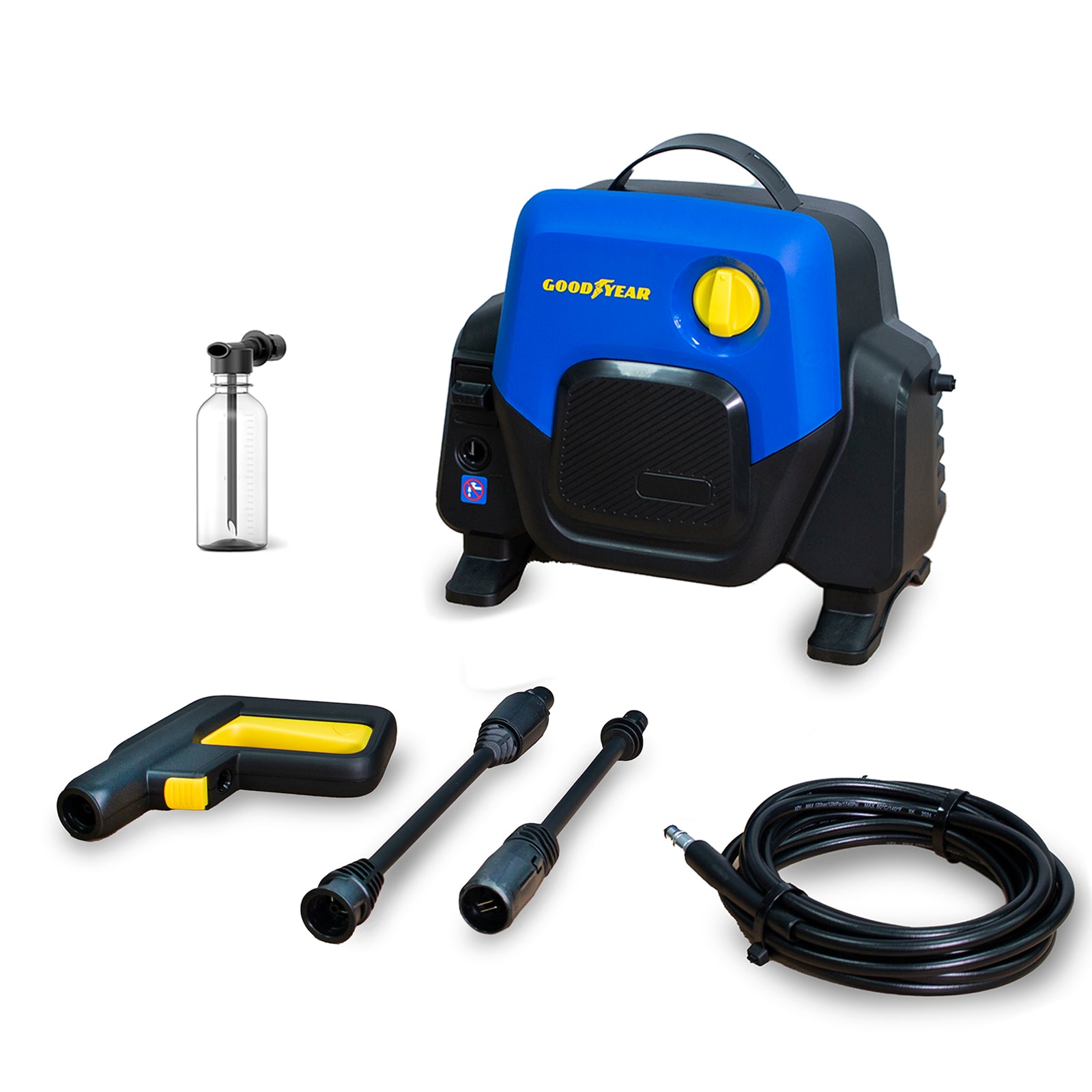 Goodyear - Hidrolimpiadora 1400w Compacta 100 Bar 4.5 L/min. Pistola Y Lanza Turbo. Sistema Auto Stop. Depósito De Detergente 200ml_0