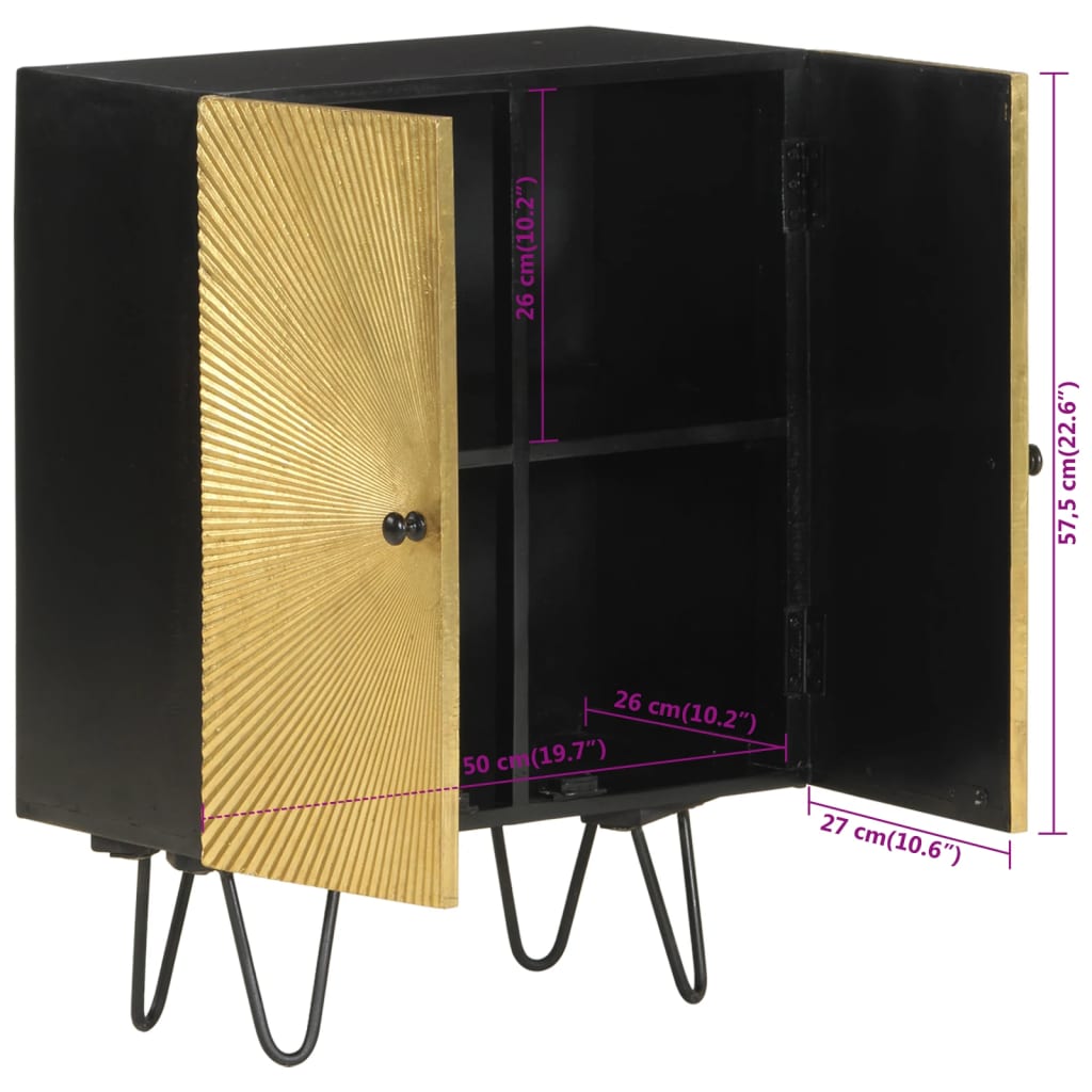 Aparador De Madera Maciza De Mango 55x30x75 Cm_4