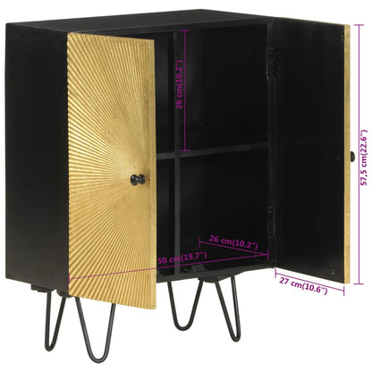Aparador De Madera Maciza De Mango 55x30x75 Cm_4