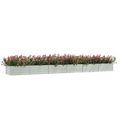 Arriate De Acero Galvanizado Plateado 600x80x45 Cm_2