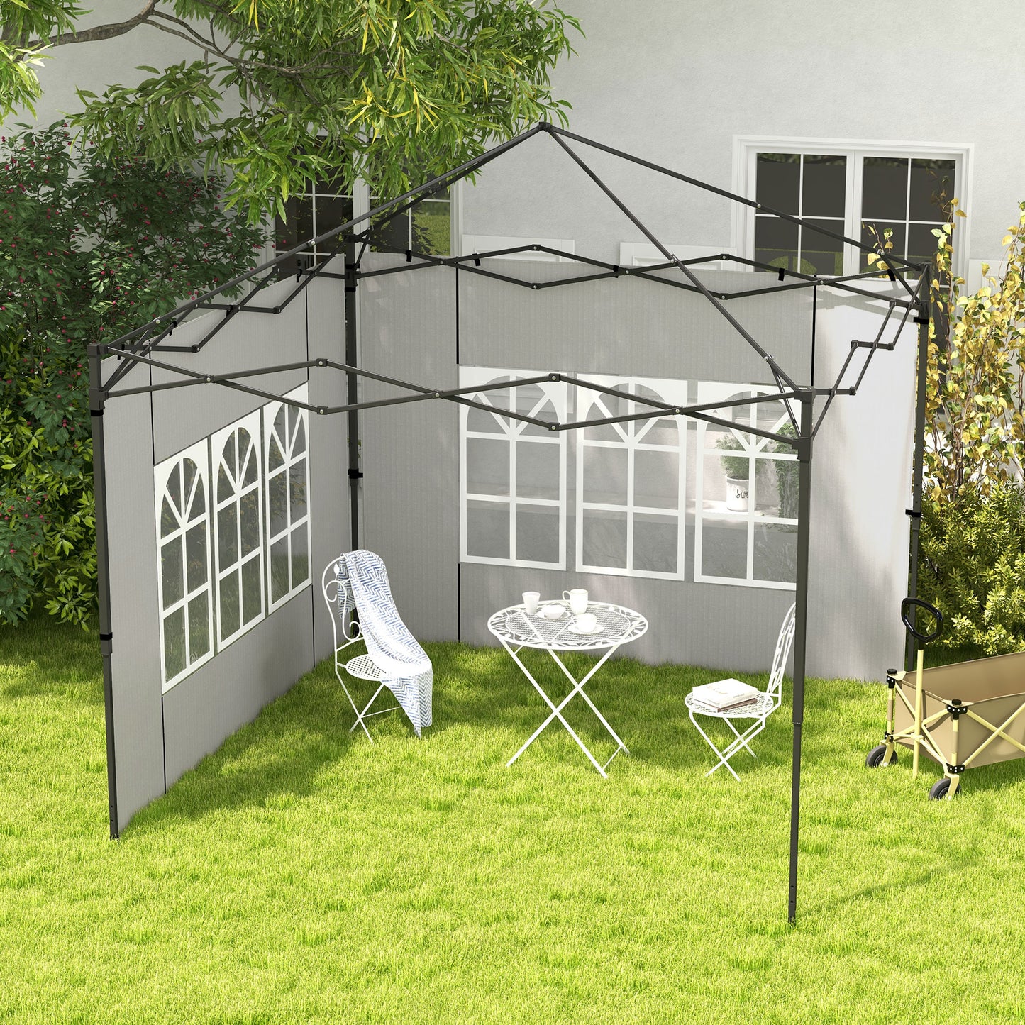 Outsunny Paredes Laterales Para Carpa 3x3 M Y 3x6 M 293x193 Cm Blanco_1