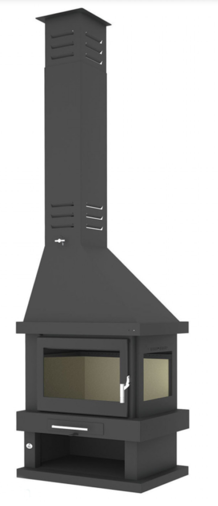 Chimenea Leña 2 Caras FM Modelo C-302 D interior Vermiculita_0