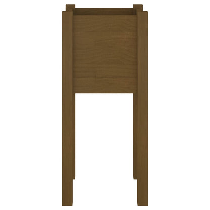 Jardineras 2 Uds Madera Maciza De Pino Marrón Miel 31x31x70 Cm_4
