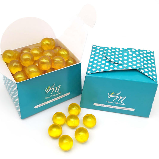 Caja 40 Perlas De Baño Con Aroma A Madreselva - Con Aceite De Soja - Hidratante Y Aromática - Forma Bola_0