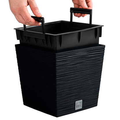 Macetero Color Antracita, Con Depósito, Colección Furu, De 24 X 24 X 23,5 Cm, Capacidad De 7,5 L._3