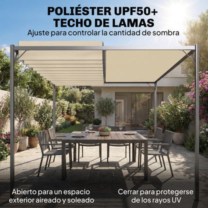 Outsunny Pérgola De Jardín 3x4 M_3