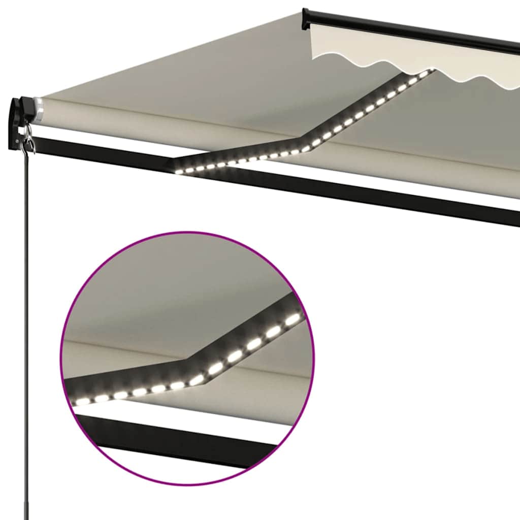 Toldo Retráctil Manual Con Led Color Crema 350x250 Cm_3