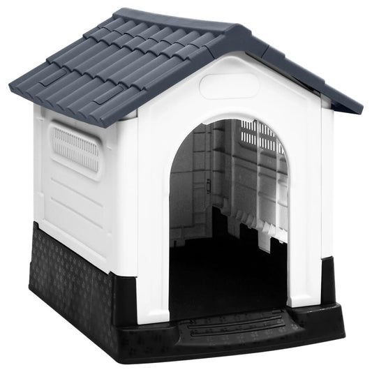 Vidaxl Casa Para Perro Gris 57x68x66 Cm Polipropileno_0