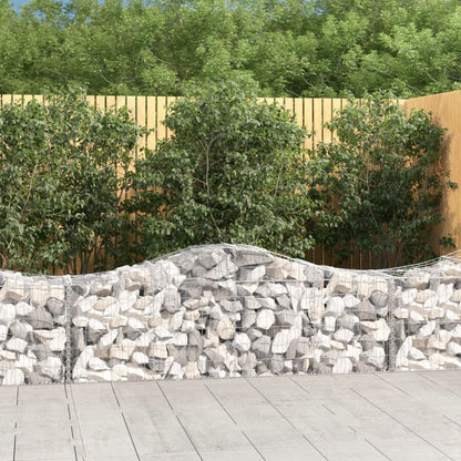 Cestas De Gaviones 12 Uds Forma De Arco Hierro 200x50x60/80 Cm_1