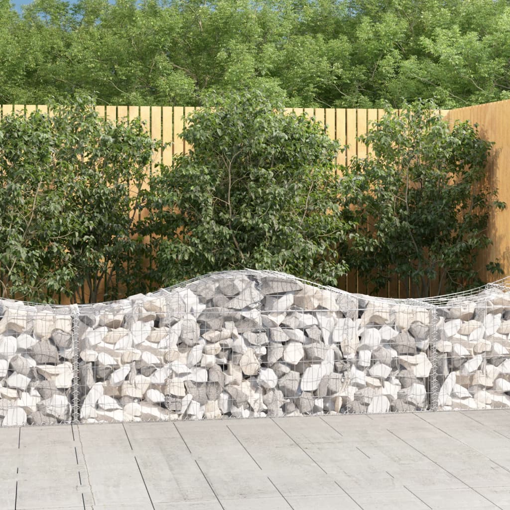 Cestas Gaviones 3 Uds Forma De Arco Hierro 200x50x60/80 Cm_1