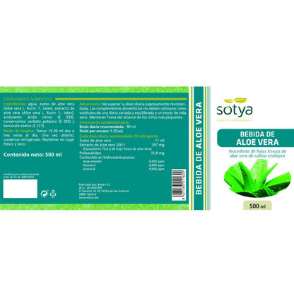 Bebida Aloe Vera, Sotya, 500 ml