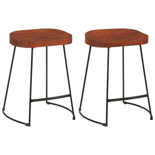 Taburetes De Bar Gavin 2 Uds Madera Mango Maciza 45x38x53 Cm_0