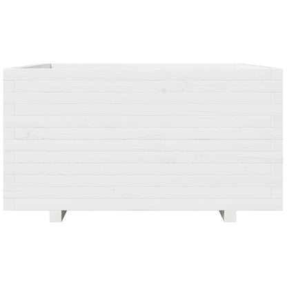 Jardinera Madera Maciza De Pino Blanco 90x90x49,5 Cm_4